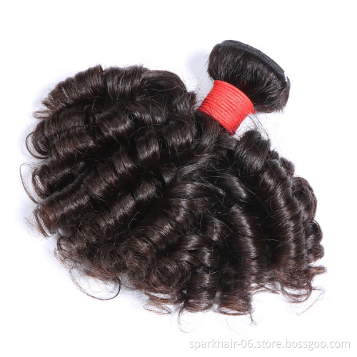 SPARK 8a 100g 8-40 Inch Non-Remy Cheap Human Hair Weaving Bundle for Black Women Extension Weft Bouncy Curl Wholesale Xuchang